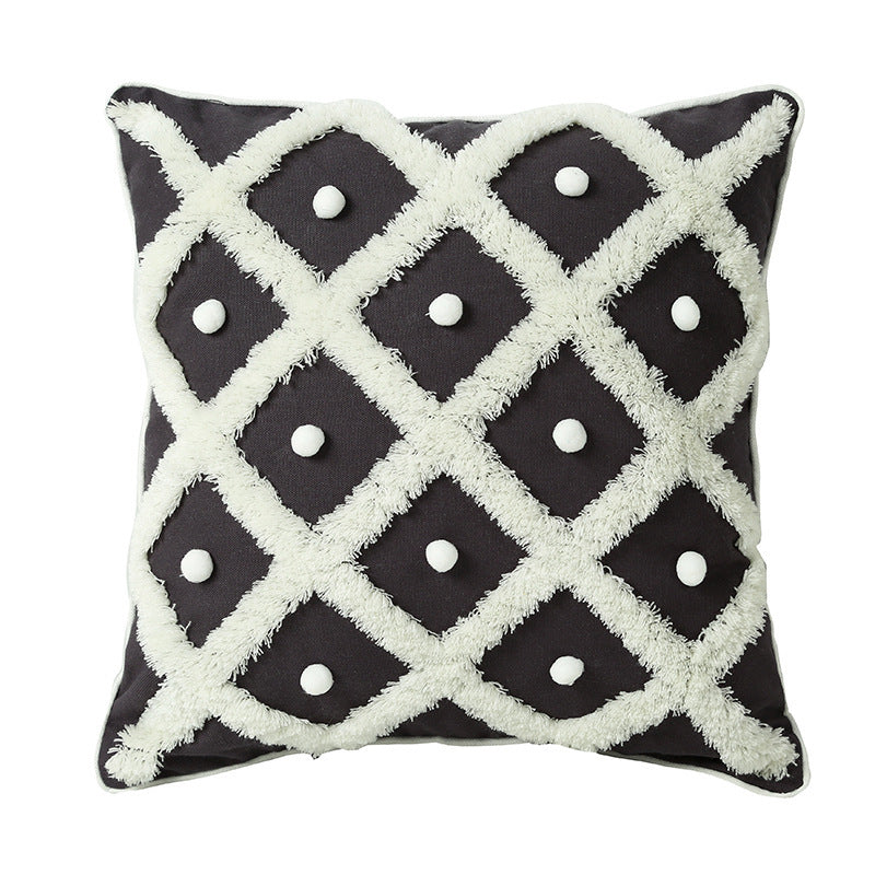 Elegant Moroccan Pillow with Tufted Design