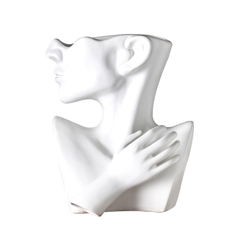 Modern Nordic Human Head Flower Vase