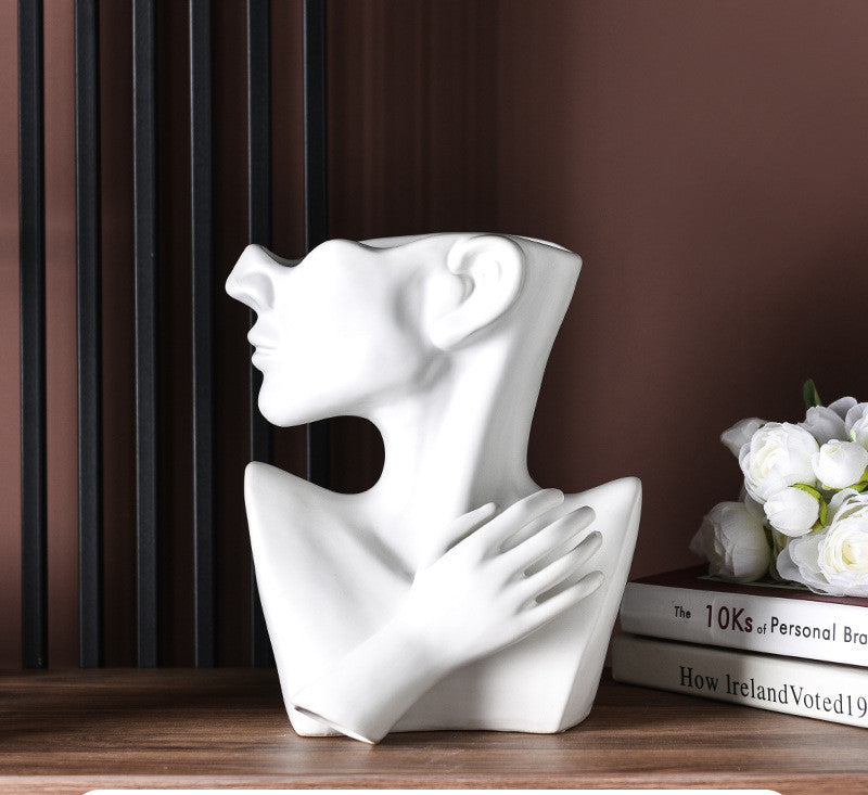 Modern Nordic Human Head Flower Vase