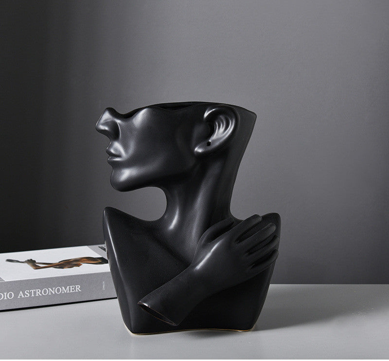 Modern Nordic Human Head Flower Vase