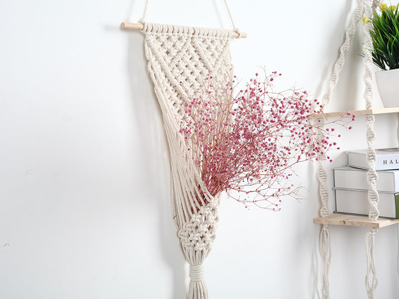 Woven Net Flower Basket for Wall Decoration