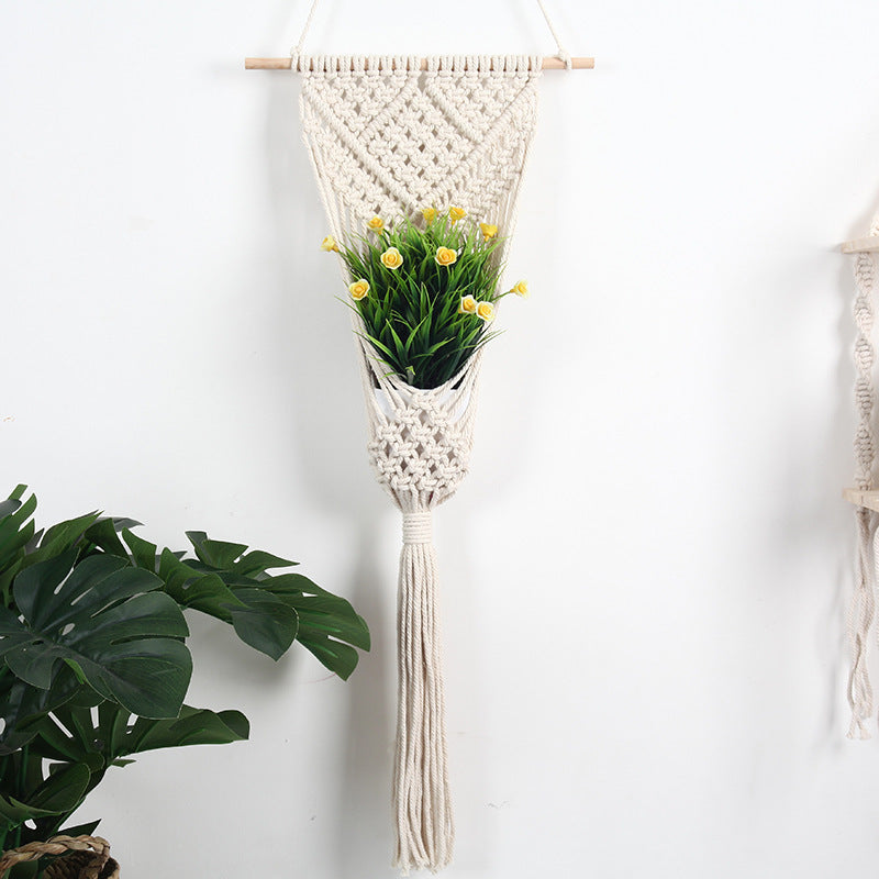 Woven Net Flower Basket for Wall Decoration