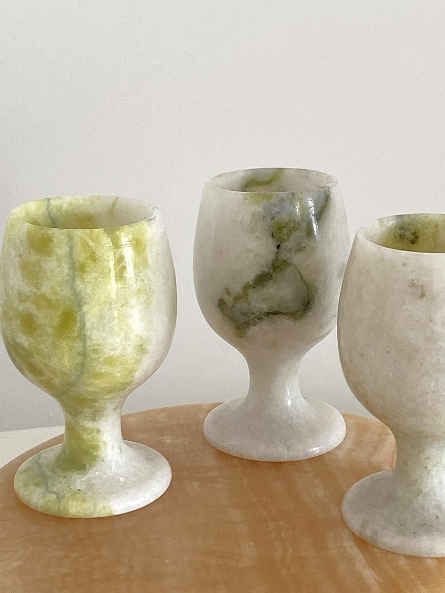 Elevated Jade and Stone Ornament Cups