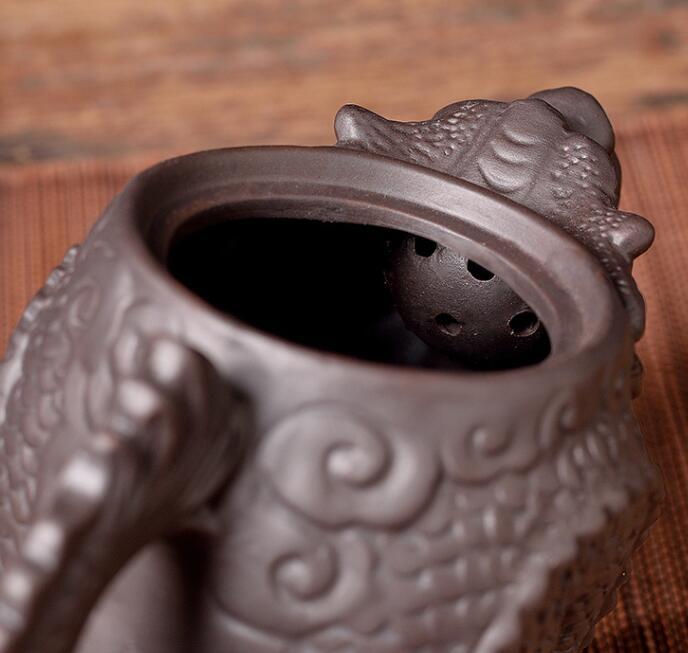 Dragon and Phoenix Purple Sand Kung Fu Teapot