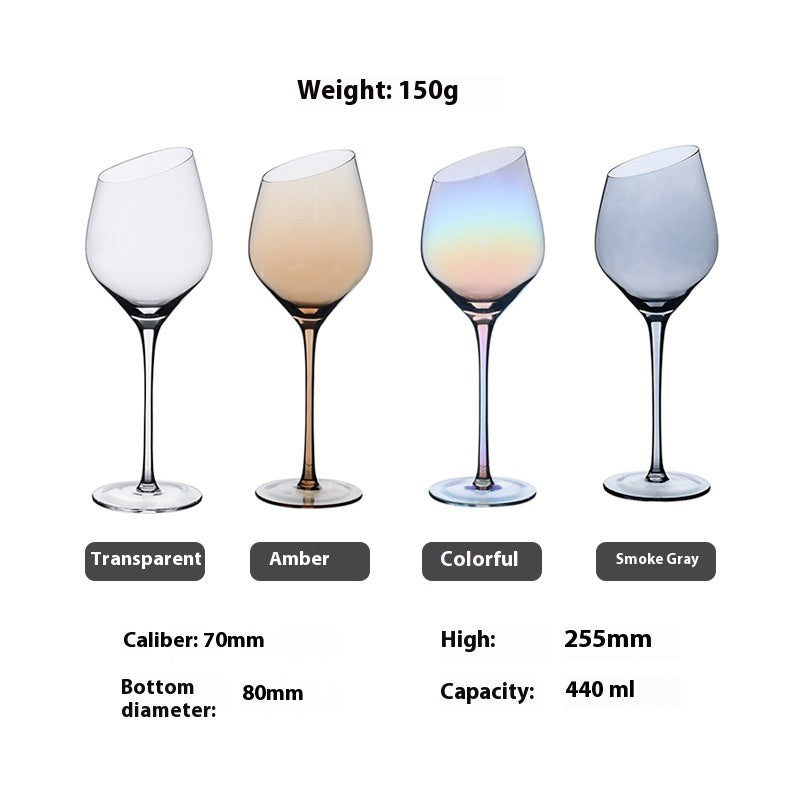 Beveled Crystal Goblet for Red Wine and Champagne