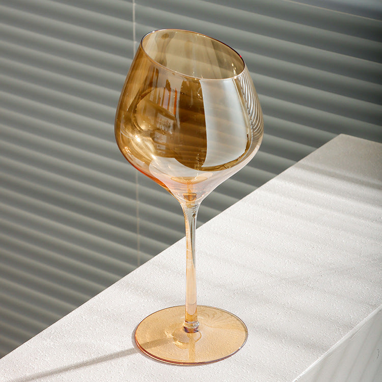 Beveled Crystal Goblet for Red Wine and Champagne