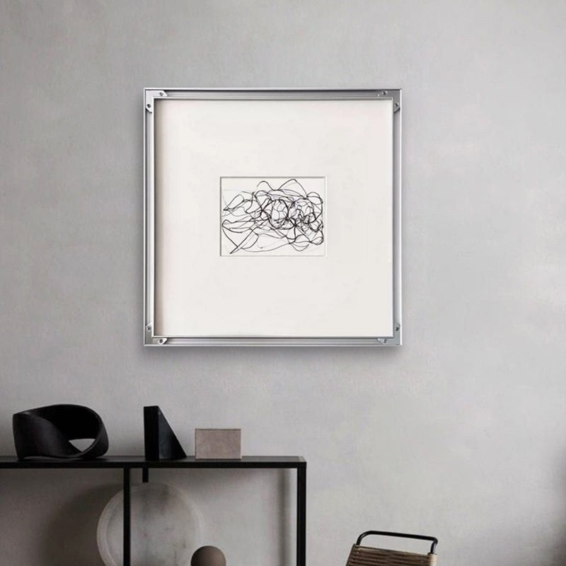 Modern Black and White Line Art Painting