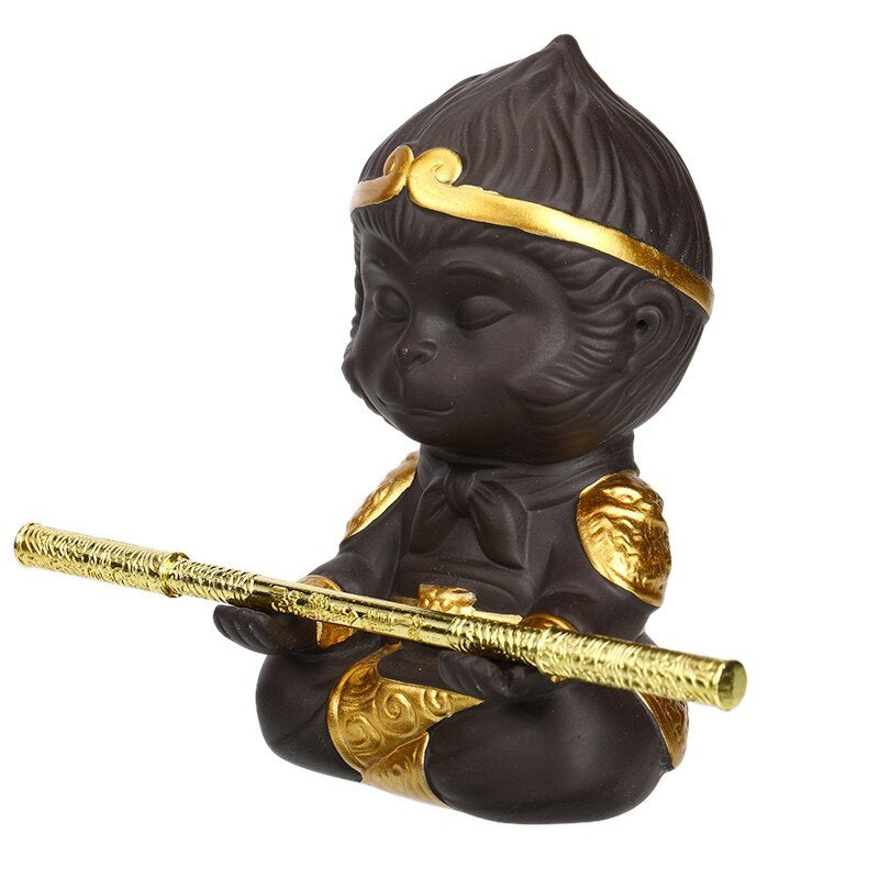 Chinese Purple Clay Monkey King Tea Pet Statue