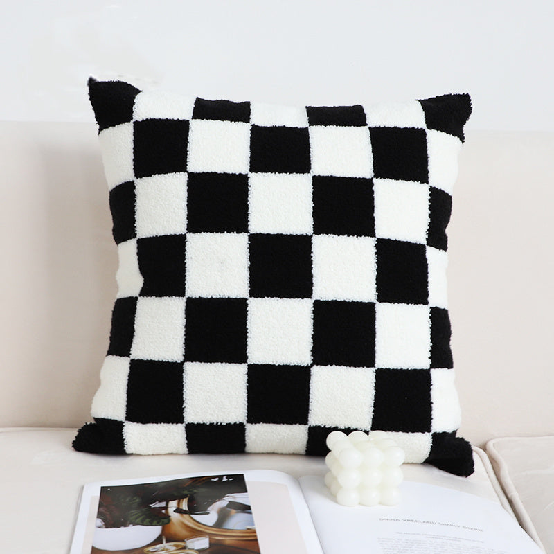 Simple Checkerboard Cushion - Living Room Decor