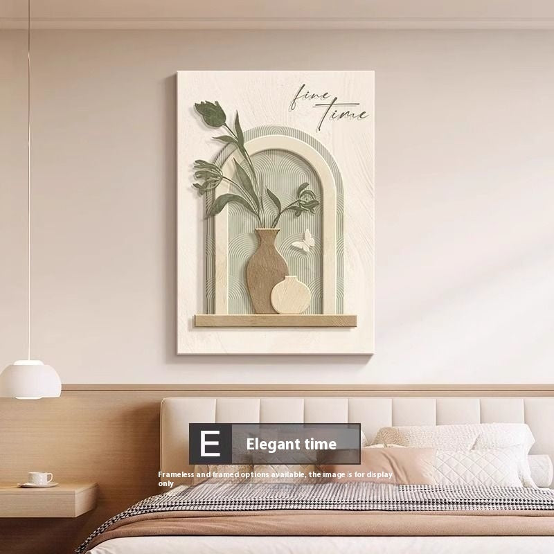 Abstract Line Character Decorative Mural in Cream