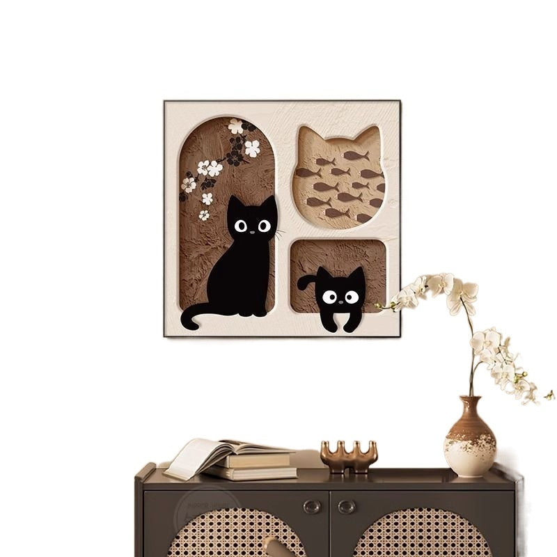 Cream Style Cat Decorative Painting for Home