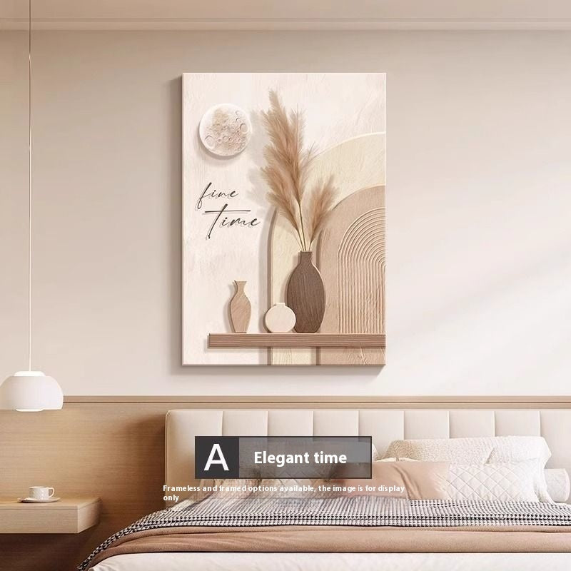 Abstract Line Character Decorative Mural in Cream