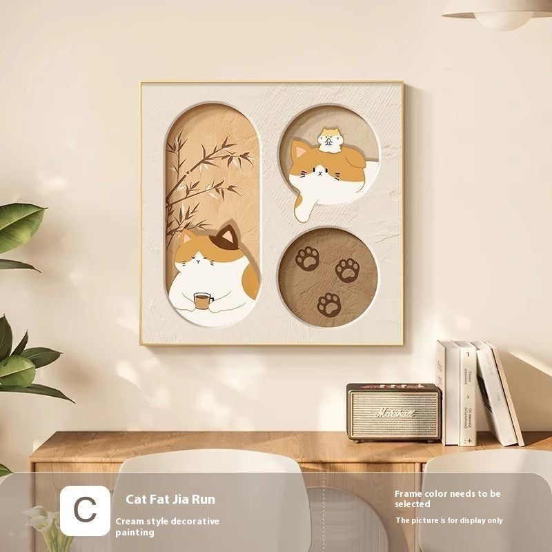 Cream Style Cat Decorative Painting for Home