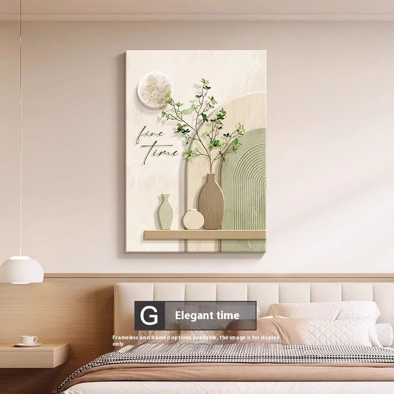 Abstract Line Character Decorative Mural in Cream