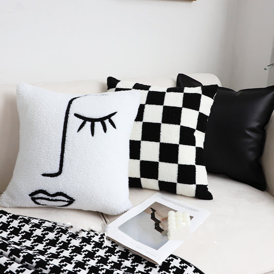 Simple Checkerboard Cushion - Living Room Decor