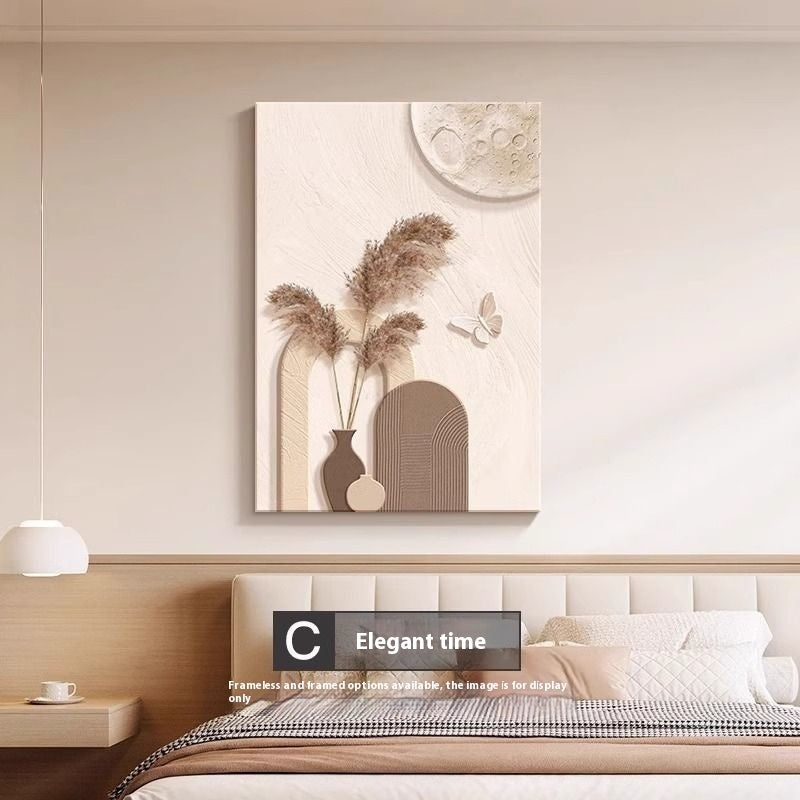 Abstract Line Character Decorative Mural in Cream