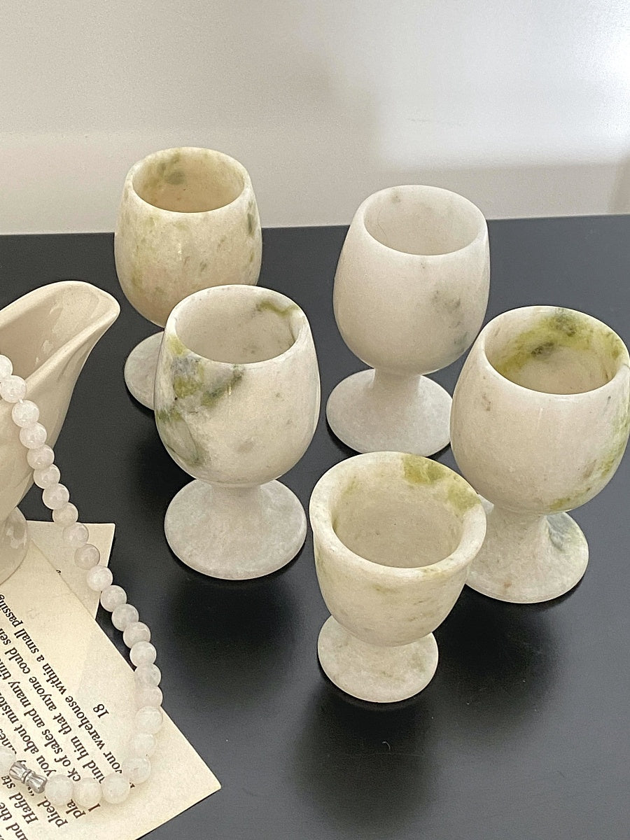 Elevated Jade and Stone Ornament Cups