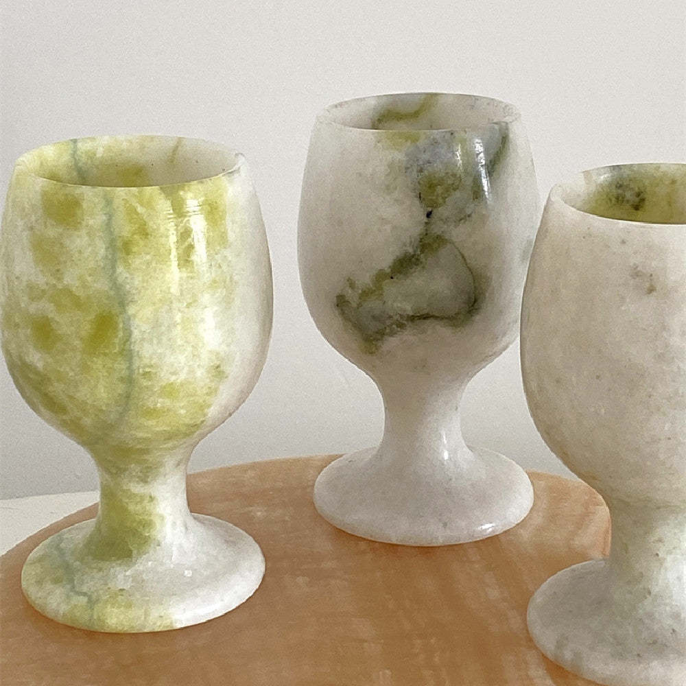 Elevated Jade and Stone Ornament Cups