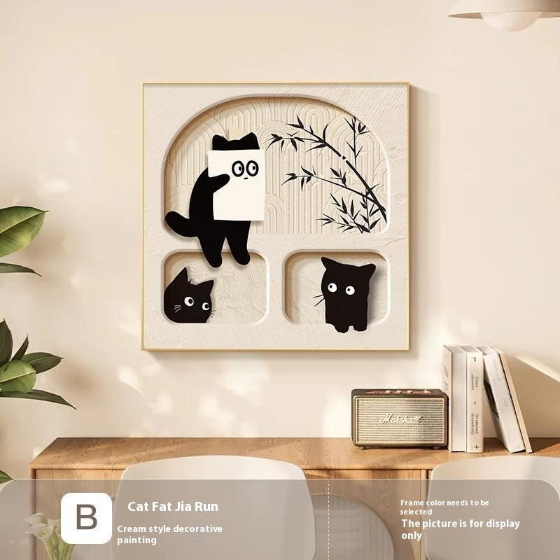 Cream Style Cat Decorative Painting for Home