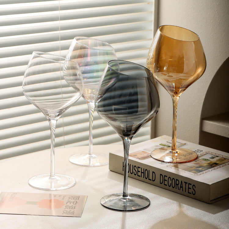 Beveled Crystal Goblet for Red Wine and Champagne