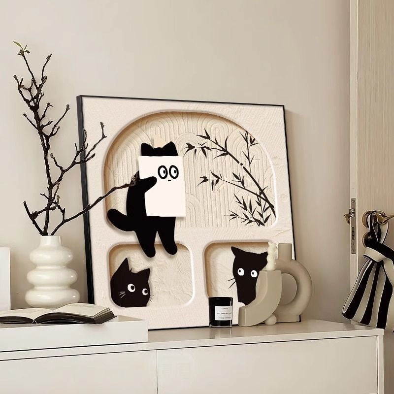 Cream Style Cat Decorative Painting for Home