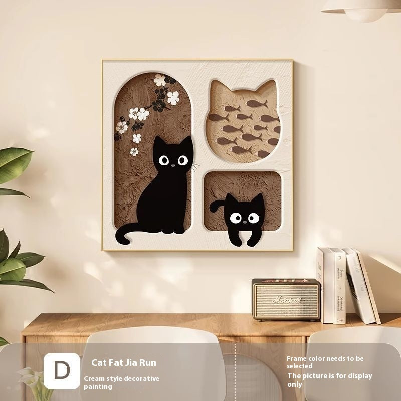 Cream Style Cat Decorative Painting for Home